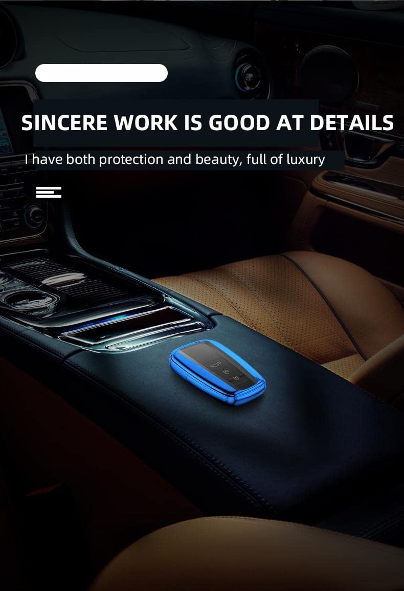 KUNIO Car Key Fob Cover Fit for Toyota RAV4 Camry Corolla Prado Key Protective Cover Keychain TPU Key Holder 3 Buttons