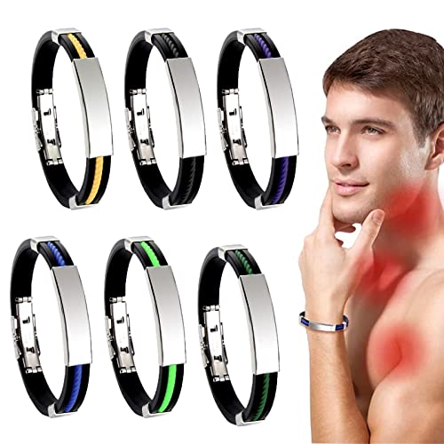 6 Pack Ionpro Titanium Detox Wristband, Ionpro Titaniumdetox Lympunclog Wristband, Titanium Detox Lymph Unclog Wristband, Titanium Steel Slimming Bracelet for Men Women