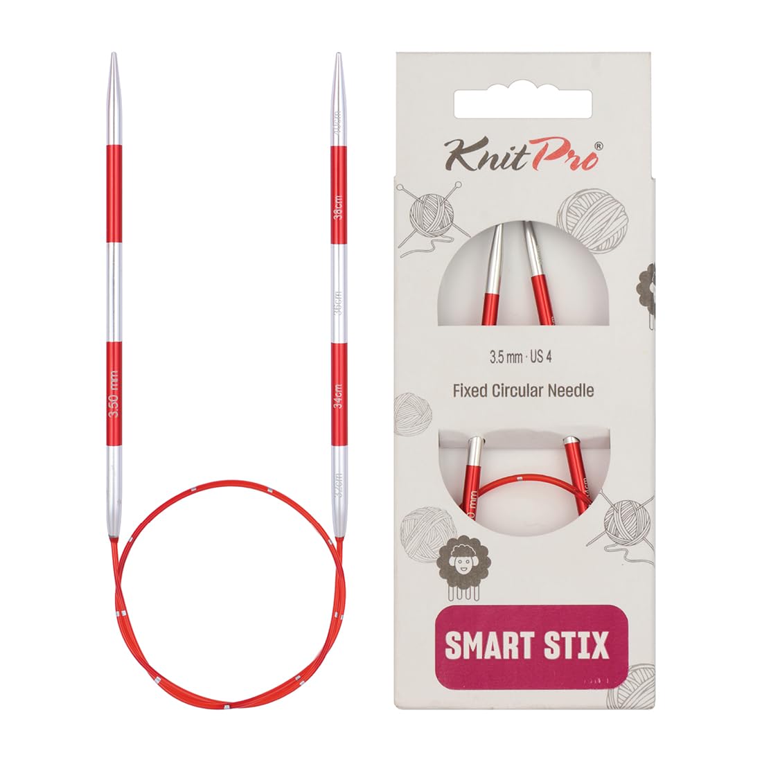 KnitPro Smartstix Fixed Circular Needles 16" (40cm) | 3.50mm