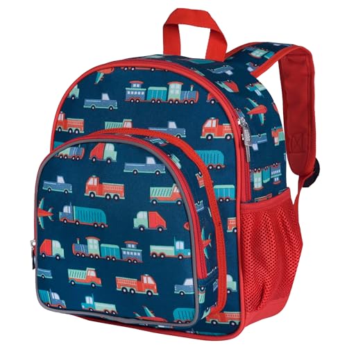 Image of Wildkin Kids 12-Inch Toddler Backpack - Lightweight School Bag for Daycare & Travel, Ages 3-7, Transportation, 12 x 10 x 4.5 inches, 12-inch Backpack Boys