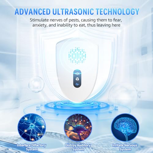 2025 Upgraded Ultrasonic Pest Control Repeller, Mouse Repellent Indoor for Spider Bug Roach Ant Fly Rat Mice Insect Deterrent, Mouse Rodent Repellent Ultrasonic Plug in, 3 Mode Switching, 6 Pack - Image 4