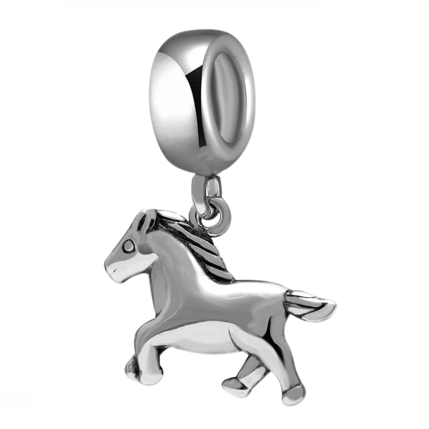 Horse Charm 925 Sterling Silver Pet Pendant Animal Bead for Pandora Charms Bracelet Gift for Anniversary Birthday Christmas Day