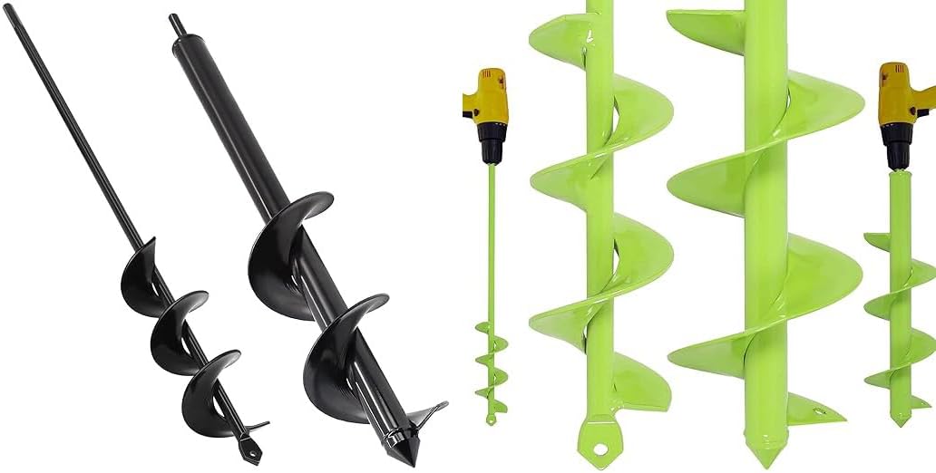Auger Drill Bit for Planting - 3.5" x 16" and 1.6" x 16.5",TCBWFY Garden Auger Drill Bit for Planting 3.5"x16"and 1.6"x16.5"Auger Drill Bit Plant Flower Bulb Auger Spiral Hole Drill