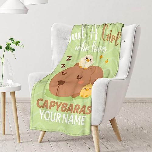Blanket for Girls - 60"x80" Cute Throw Gifts - Personalized Green Soft Fuzzy Blankets for Bed, Couch & Living Room