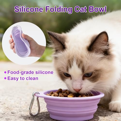 Image of Large Portable Cat Travel Litter Box with Lid,Silicone Folding Bowl & Little Scooper, Leak-Proof and Foldable Travel Cat Litter Box for Hotels, Car and Camping, Odor-Free & Waterproof, 20x14x6.5''