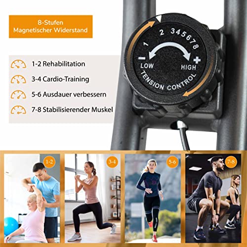 Fjoerdesports faltbarer Fahrradtrainer, Heimtrainer, Fitnessfahrrad LCD Trainingscomputer, klappbarer Hometrainer… – Bild 5
