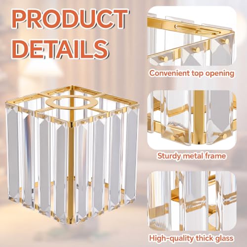 Image of Teenyyou 3 Pcs Gold Crystal Bathroom Vanity Light 1-5 /8 inch(1.65 inch) Uno-fitter