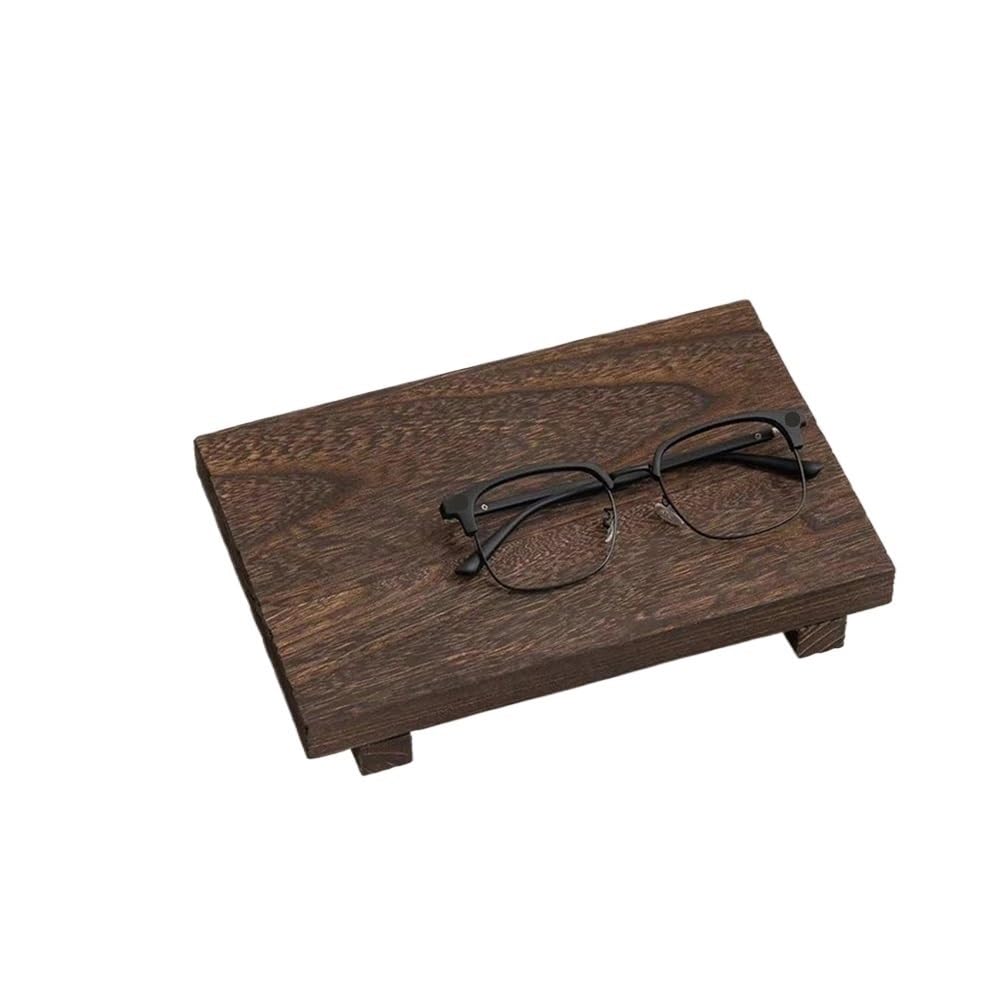 LIANXIBAG Wood Tray Pedestal Stand Wooden Vanity Hands Soap Scented Candle Storage Holder Home Decor