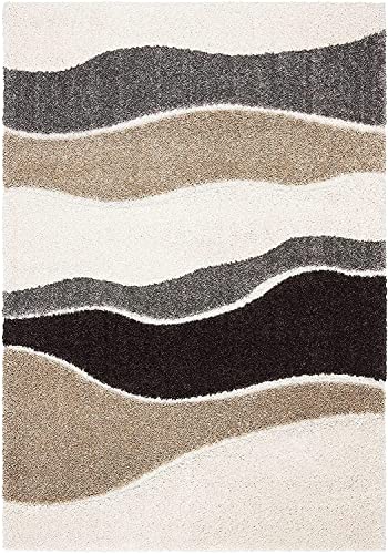 Image of Modern Soft 3D Shaggy Fur Rectangular Carpets for Living Room Thick Fluffy Rugs for Bedroom,9X12 Feet,Multi Color