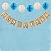 God Bless Banner Burlap with 6pcs Paper Honeycomb, Baptism Banner, Communion Party Banner Baptism Decorations for Boys