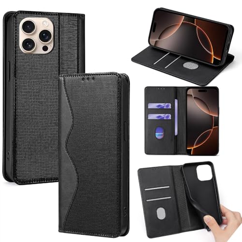 Jiajihua Funda Compatible con Meizu 16XS Cartera Ranuras para Tarjetas Cierre magnético Flip Kickstand Black