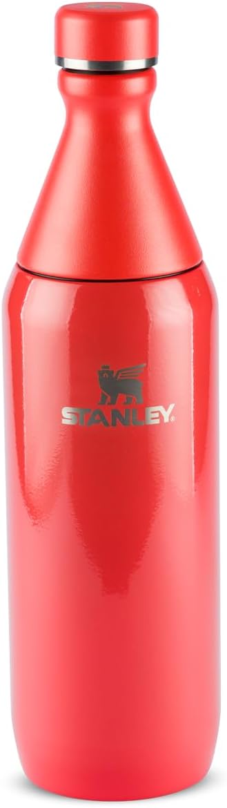 Stanley - Garrafa térmica Slim Bottle para água e bebidas frias, colarinho removível para adicionar gelo, à prova de vazamentos, aço inoxidável, 591 ml, Hot Coral Gloss Menor preço em Stanley - Garrafa térmica Slim Bottle para água e bebidas frias, colarinho removível para adicionar gelo, à prova de vazamentos, aço inoxidável, 591 ml, Hot Coral Gloss