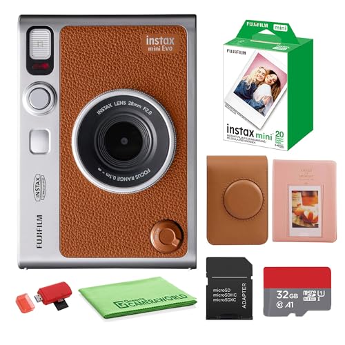 FUJIFILM INSTAX MINI EVO Hybrid Instant Camera (Brown) 20-Sheet Bundle - image 1