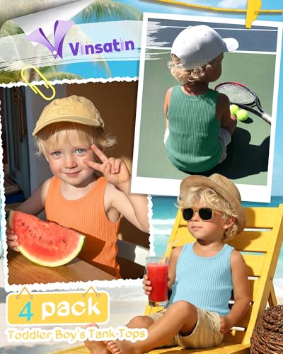 Image of 4 Pack Toddler Boys Cotton Tank Tops