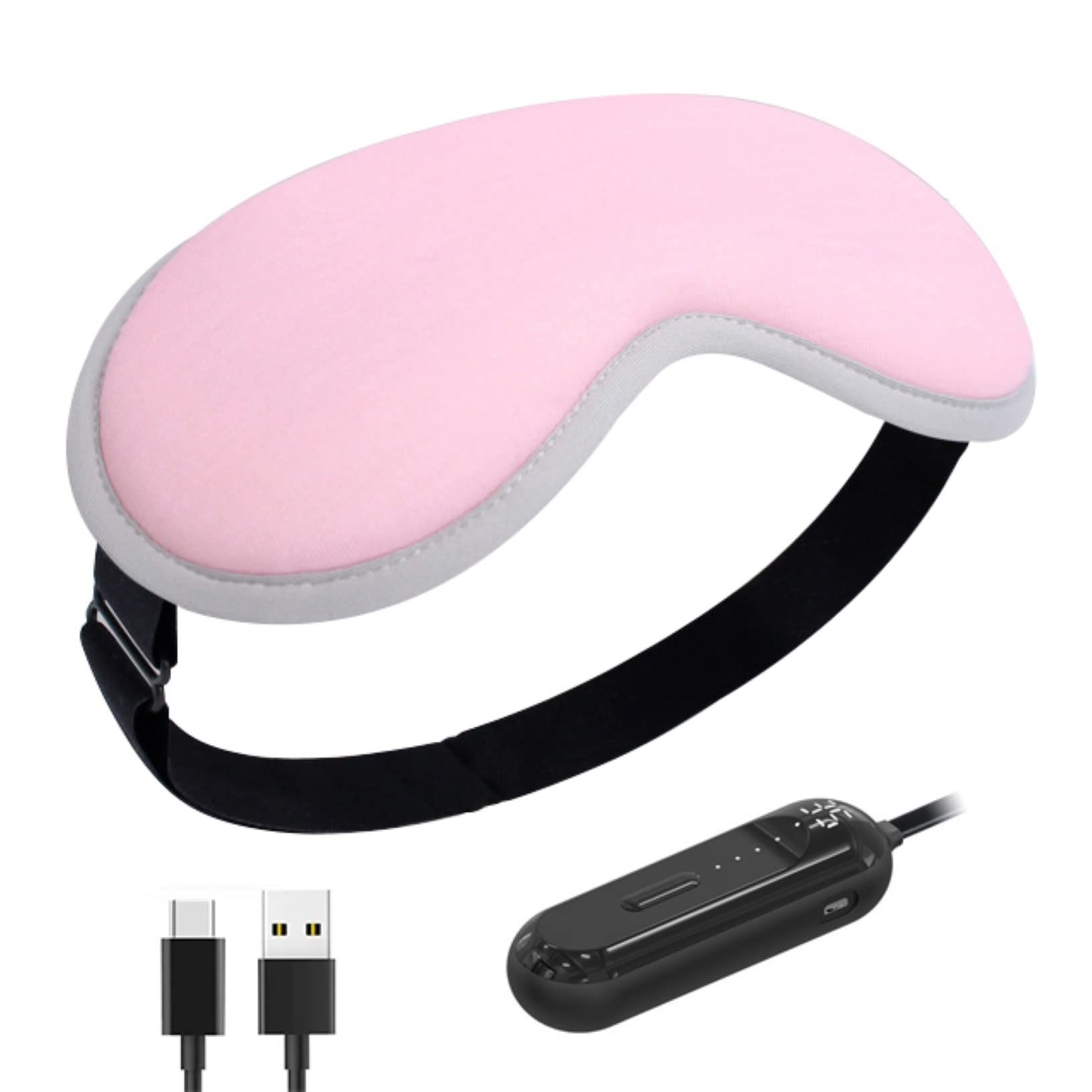 USB Rechargeable Multifunctional Heated Eye Mask with 3 Heat Settings 3D Contoured Eye Massager for Dry Eyes Color