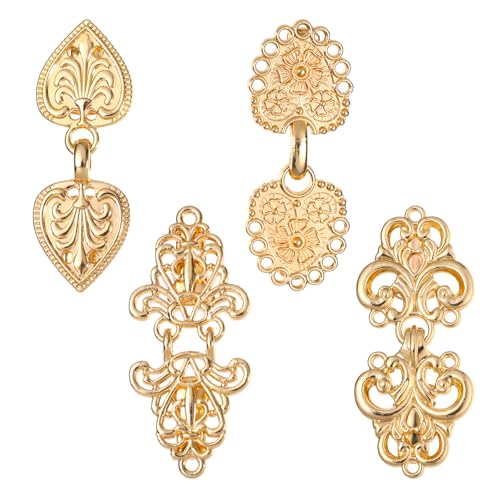 4pcs Vintage Waist Cincher Cinch Clips for Clothes Variety of Styles Vintage Shirt Clip Back Cinch Sweater Shawl Clip Cardigan Brooches Decor for Different Women Clothing