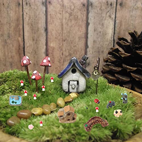 Hourfun 137 Pcs Fairy Garden Accessories Miniature Fairy Garden Animals Houses Micro Landscape Ornaments Figurines Fairy Garden Diy Kit For Garden And Home Decor #TOP3