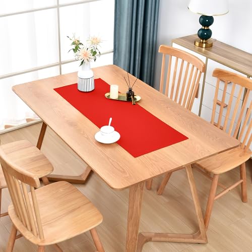 Farmhouse Red Table Runner Small Short Table Runners 36 Inches Coffee Table Runner for Dresser Living Room Bedroom Holiday Party Banquet 12X36 Inch