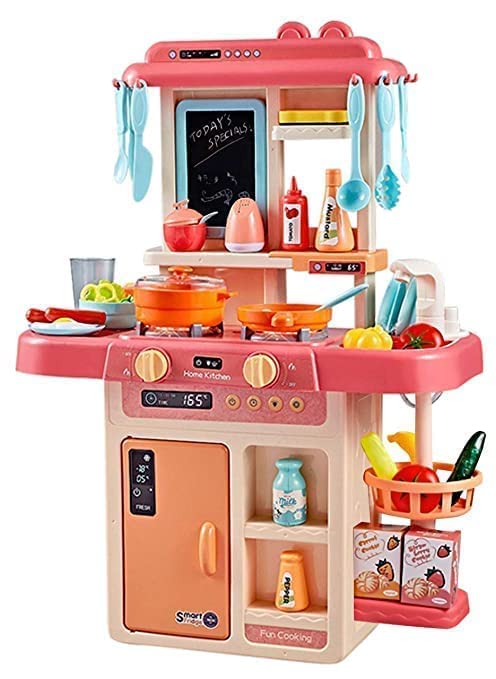JDK's MARTBig Size Portable Suitcase Shape | Musical & Light Kitchen Set Toy for Kids with Amazing Sound and Accessories,Plastic, Multicolor | (42 PCS Kitchen Set)