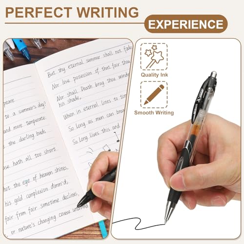 Bolígrafos Gel Retráctiles 0.5mm, 12 piezas Tinta Negra miniatura 4