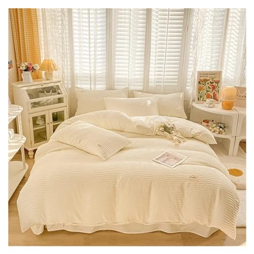 Zhi Ben Sets de Housses de couettes, Ensemble de literie Ensemble de Housse de Couette Double Douce avec draps Ensembles de literie Respirants Confortables(Fittde Sheet,King)