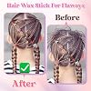 Hair Wax Stick, Slick Back Hair Brush, Wax Stick for Flyaways, Rat Tail Comb Edge Brush Styling Tool Set Accessories for Women Girls(Pink)