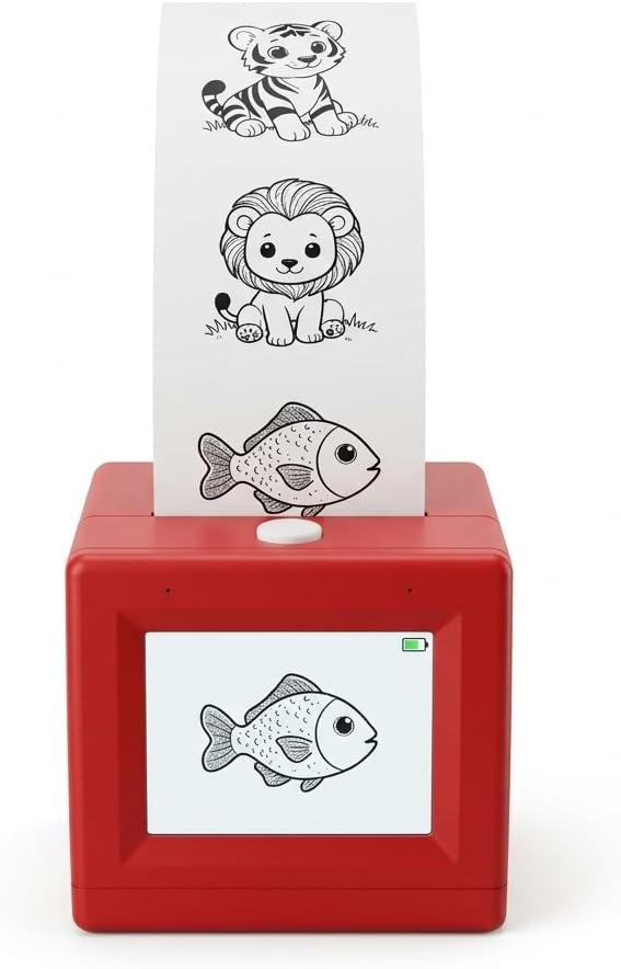 Mini Sticker Printer for Kids, Inkless Thermal Sticker Maker with Screen Preview, Portable WiFi Kids Thermal Printer for Reward Stickers, Coloring Sheets & DIY Craft Activities