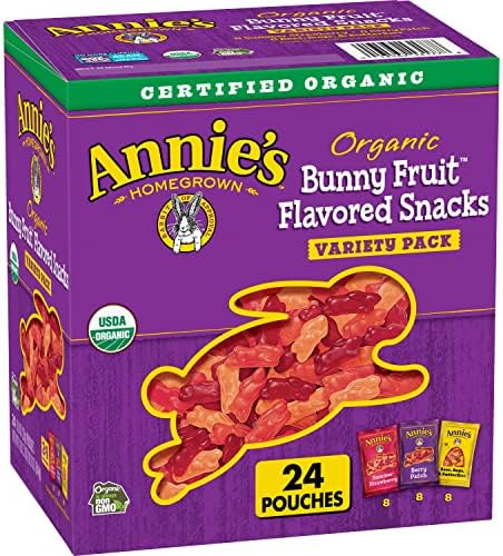 Annie's Organic Bunny Fruit Snacks, Gluten Free, Variety Pack, 24 Pouches