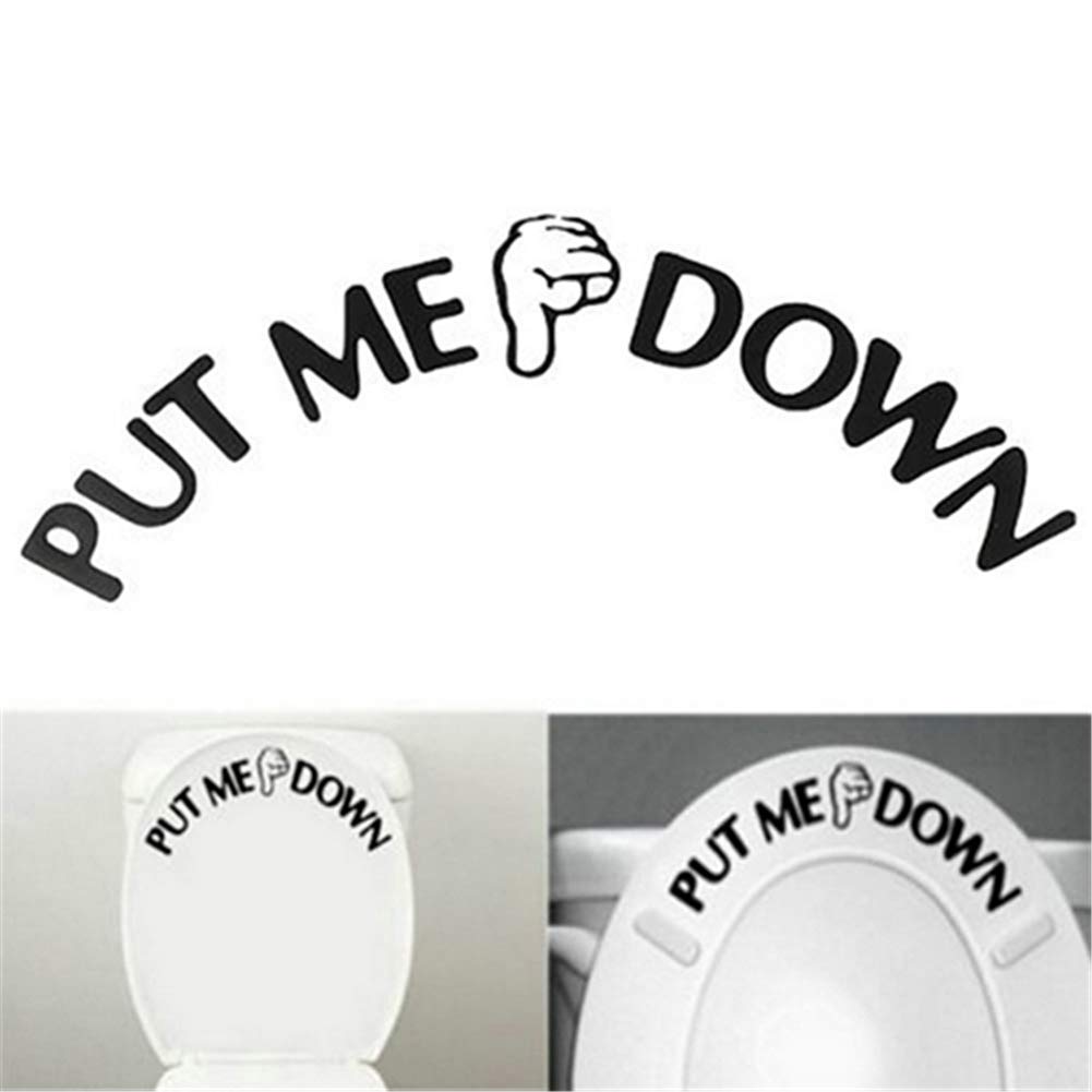 U/K Original Toilet Sticker, Funny Letter Design, Easy to Apply, PVC Material, White Color, Sticker