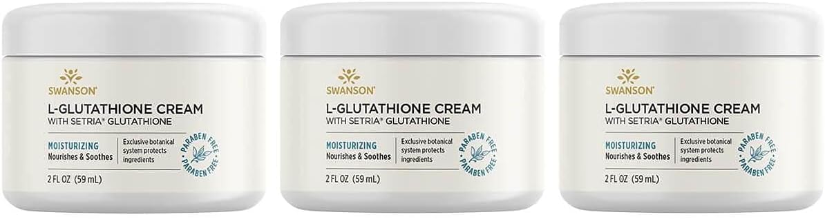 Swanson Premium Brand L-Glutathione Cream with Setria Glutathione 2 fl oz Cream 3 Pack