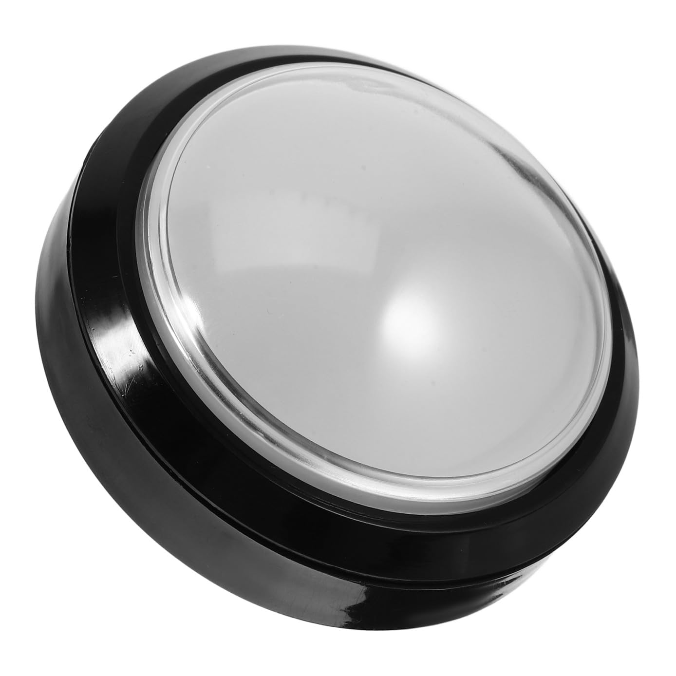 ifundom Pulsante Gioco Arcade Rotondo Grande Luce, Bianco ABS | Interruttore a Pulsante Convesso, Auto-reset, Metallo, per Competizione e Uso Domestico Fai-da-te