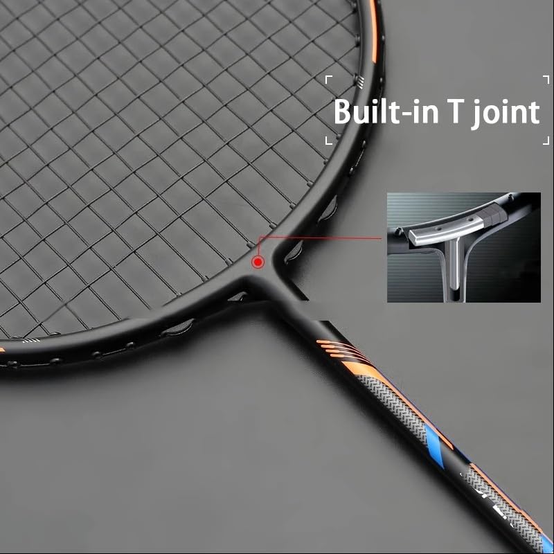 Badminton Set Racchette da Badminton in Fibra di Carbonio, Tensione 22-35 libbre, 13 kg, Racchetta Allenamento, Sport velocità for Adulti