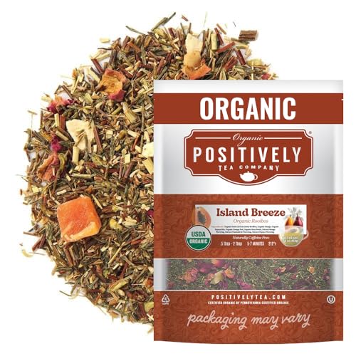 Image of Organic Positively Tea Company, Island Breeze Rooibos Tea, Loose Leaf, 16 Ounce