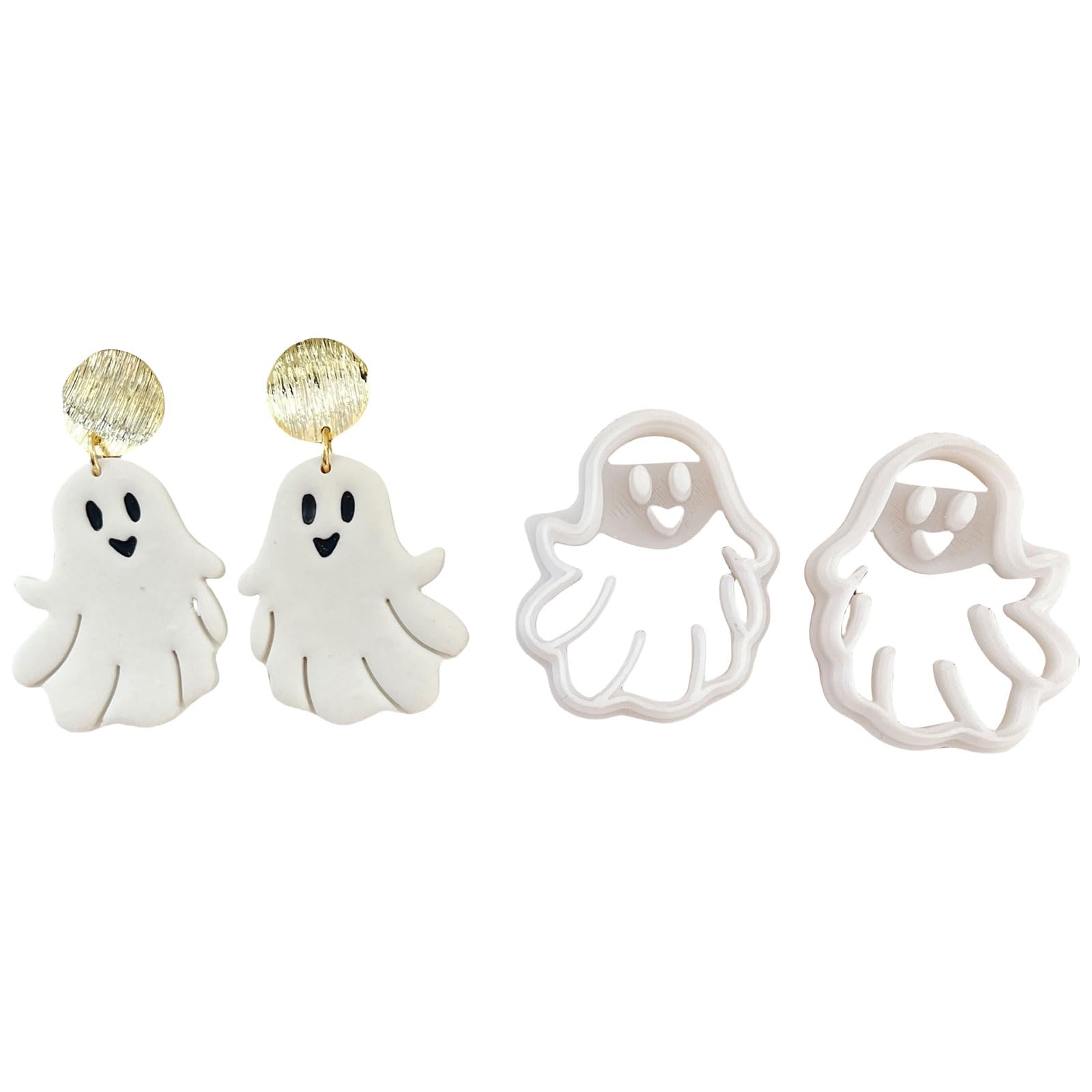 HUANGING Halloween Themed Clay Cutter for Clay Earrings Making, Halloween Earring Cutter Set Earring Molds Art and Craft Enthusiasts