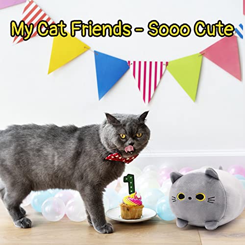 Desdfcer Kuscheltier Katze 18CM Graue Katze Plüschtiere, Kuschelige weiche Kissen für Kinder, Jungen und Mädchen, Wohnkultur