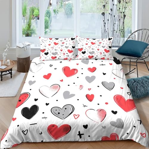 Housse de couette hypoallergique cœur 140x200cm pour préserver la peau sensible - 4