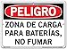 Vestil Spanish Danger Sign SI-D-45-C-AC-130-S, Battery Charging Area No Smoking, ZONA DE CARGA PARA BATER?AS, NO FUMAR, 14.5X10.5 ALUM COMP .130