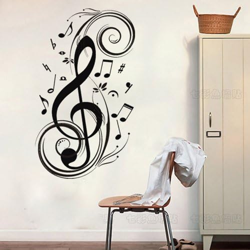 23.6" X 47.2" Music notes wall decor Removable Wall Art Decal Sticker Decor M...