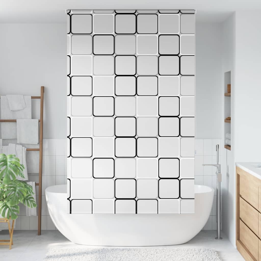 Tenda a rullo per doccia, 130 x 240 cm, in tessuto PEVA impermeabile, larghezza 126 cm, con guida in alluminio, montaggio versatile senza forature, regolabile, salvaspazio, ideale come protezione da