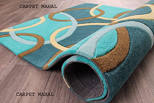 Image of Carpet Mahal Export Quality Handmade Tuffted Pure Woollen Carpet for Living Room Bedroom Size 8 x 11 feet (240X330 Cm) Color-Multi
