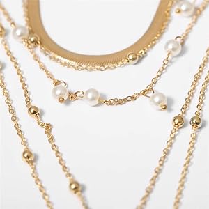 Amazon.com: fxmimior Boho 5 Tier Gold Punk Chain Layered