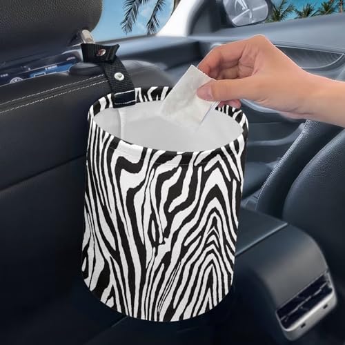 Image of Zebra Automotive Garbage Can Small Trash Can Waterproof Collapsible Multipurpose Car Storage Bag Car Accessories