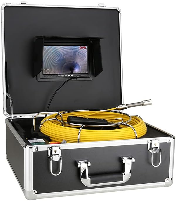 Endoscope Camera 512HZ Pipe Locator Sewer Pipe Inspection Video Camera 7" Monitor DVR Record 8G SD Card with 22MM IP68 Endoscope Camera 12PC LED