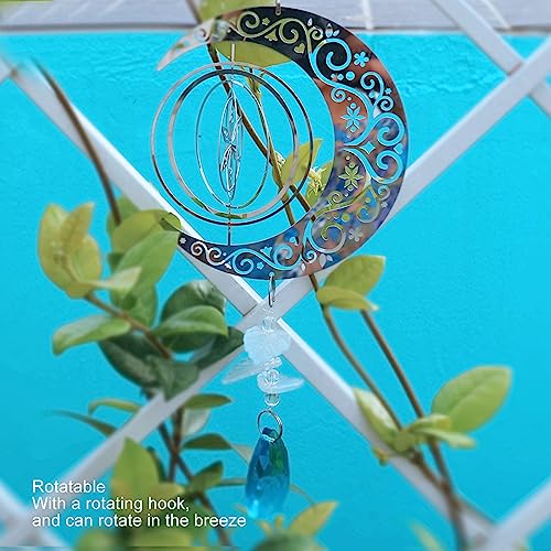 Sinos de vento de metal, aço inoxidável, flexível, resistente, giratório, decorativo, para varanda