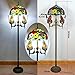 Produktbild 16 Zoll Tiffany-Art-Standlampe 65 Zoll Groß, Papagei/Schmetterling Glasmalerei Schatten Lese Fußboden-Licht-Befestigung, Villa Wohnzimmer Schlafzimmer Gedeckter Tisch Lampe,F