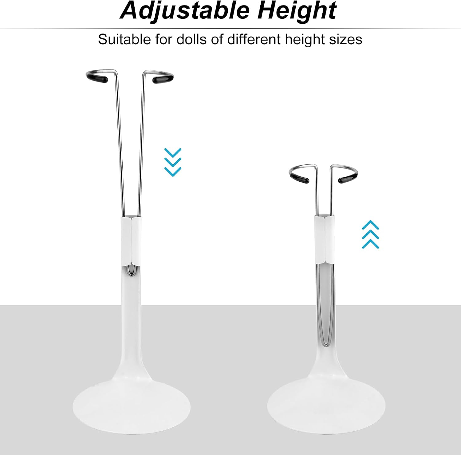 10 Pcs Doll Stand Adjustable Doll Display Stand, Action Figure Stand Holder 1/6 Scale Dolls Support Stand for 8" to 12" Dolls Accessories (White)
