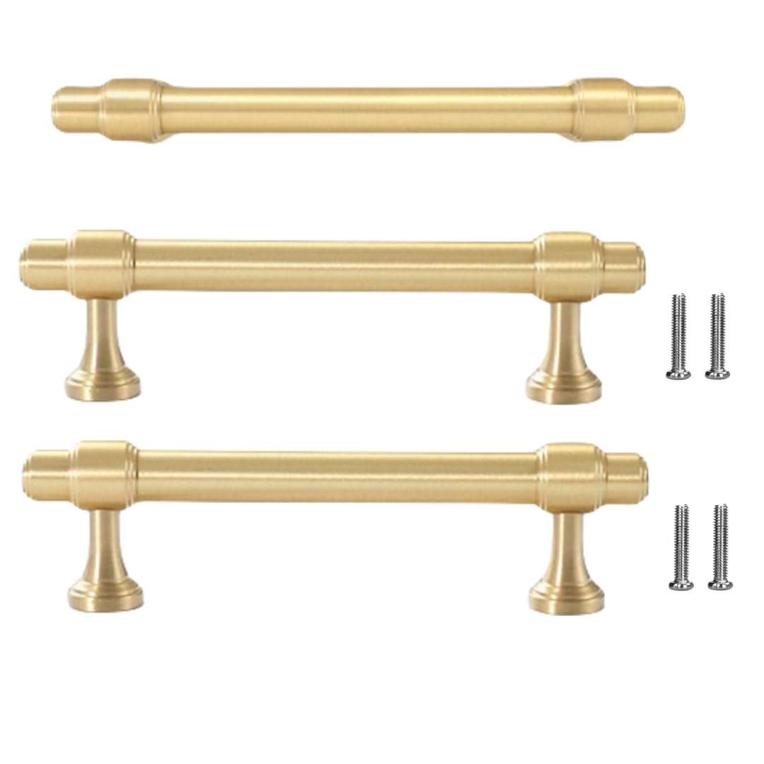 Kjdxfhfh 96Mm Drawer Handles, Drawer Handles 2Pcs Brass Bedside Table Wardrobe Handle(96Mm)