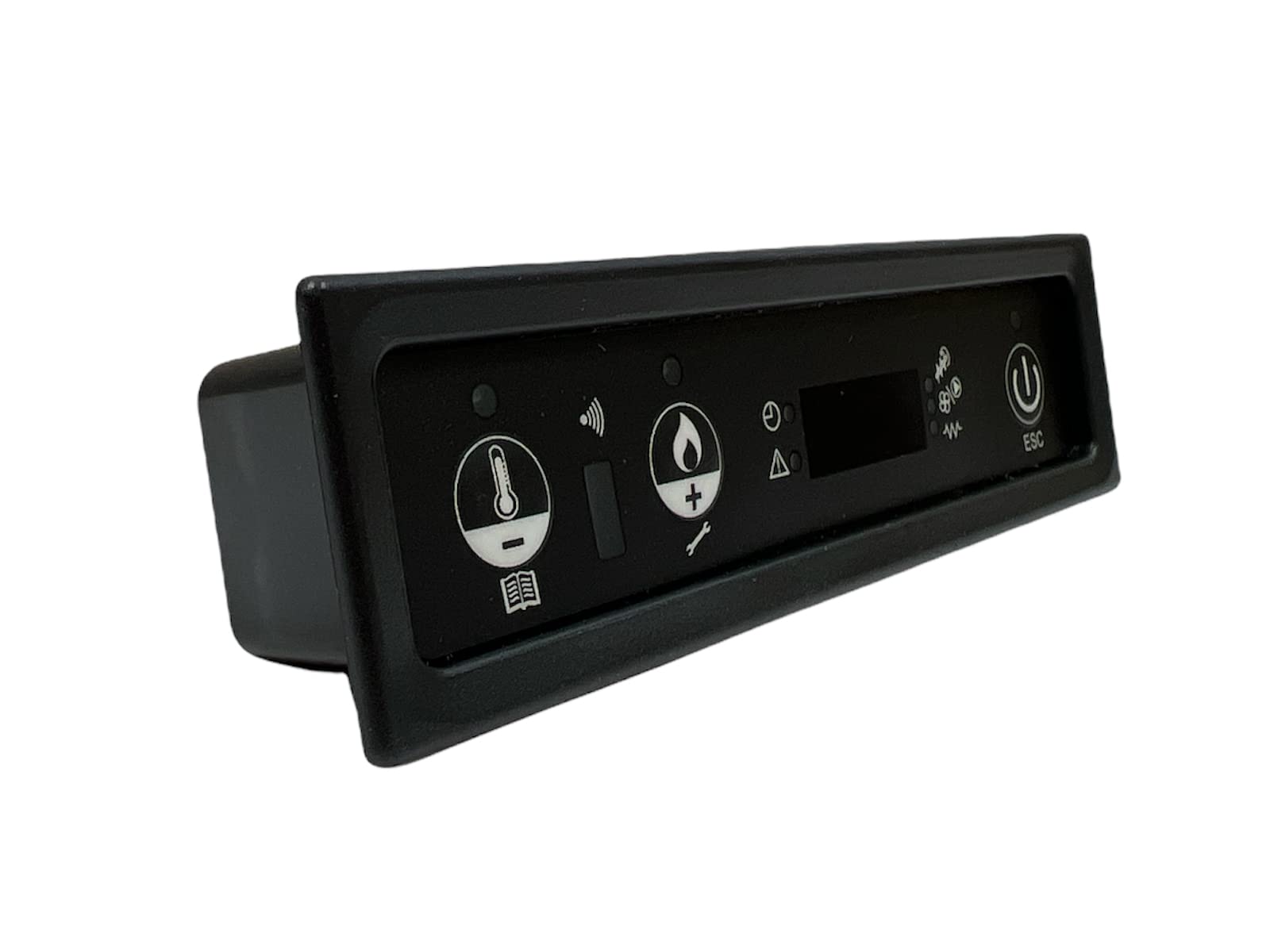 ERICAMBI, Tastiera Display LED PN005_A01 Micronova, Schede di Controllo N 100 per Stufe a Pellet, ad Incasso Orizzontale, 3 Tasti Fisici, Dimensioni: 140x37x25 mm