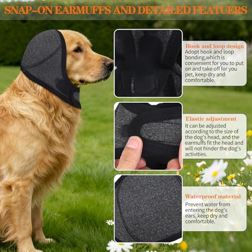 WEITAPYT Hund-Ohrenschützer, Ohrenschutz mit Geräuschunterdrückung Hund, Gehörschutz für Hunde, Wasserdichter Ohrenschutz Hunde, für GeräUschblockierung, Beruhigung, Winter, Baden, Troc(L)