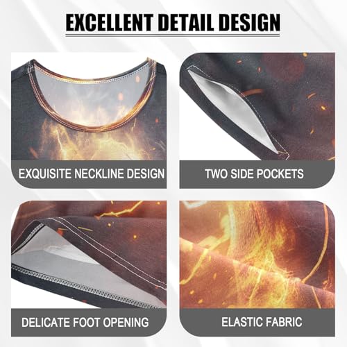 senya Short Sleeve Pajamas Sets Summer Cotton Sleepwear Soccer Ball Lighting Fire4